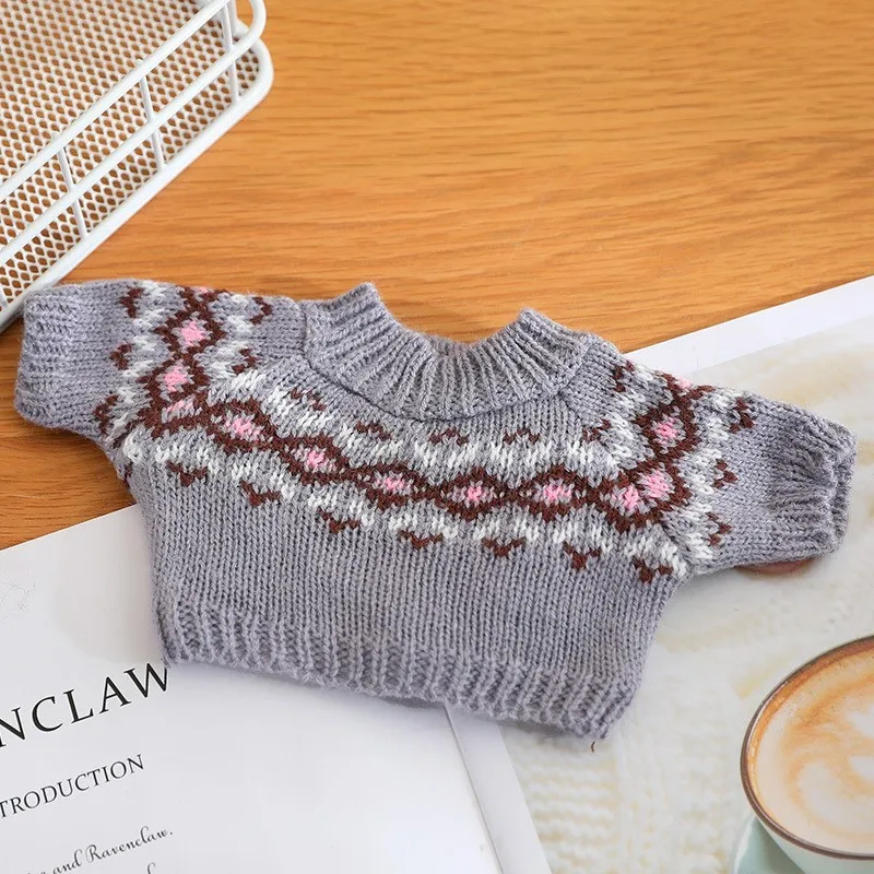 1Pc Doll Sweaters Idol Dolls Knitted Coat Warm Tops Sweaters Outfits 20cm Cotton Doll Clothes Accessories DIY Christmas Toy