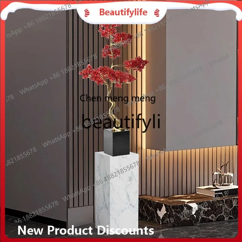cn8350 ss Ornament New Chinese Style Light Luxury High-End Entrance Living Room Niche Partition Crystal Money Tree Decoration