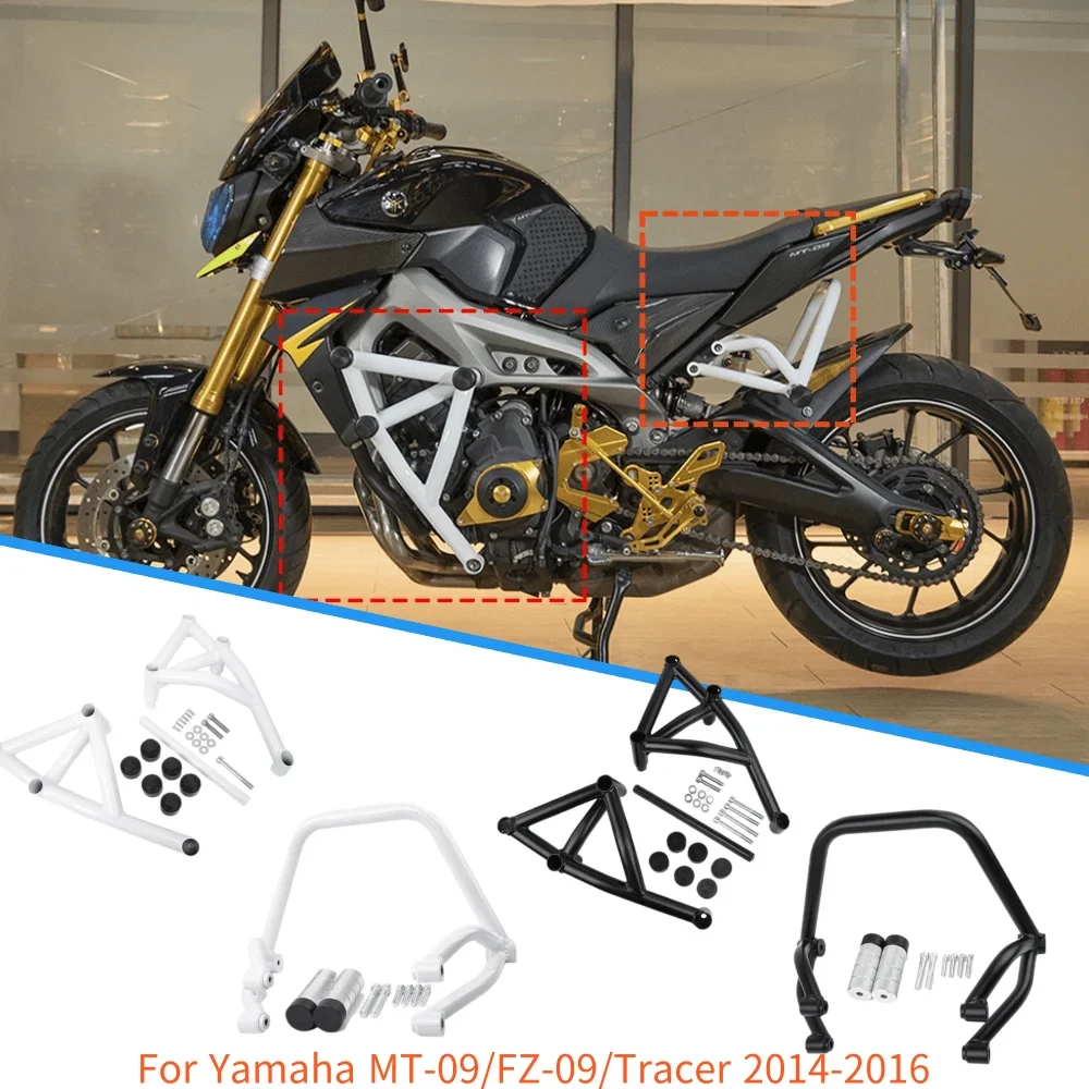 

Motorcycle Stunt Subcage Rear Passenger Peg Protector Engine Guard Crash Bar for Yamaha MT09 FZ09 Tracer For FZ-09 2013-2020