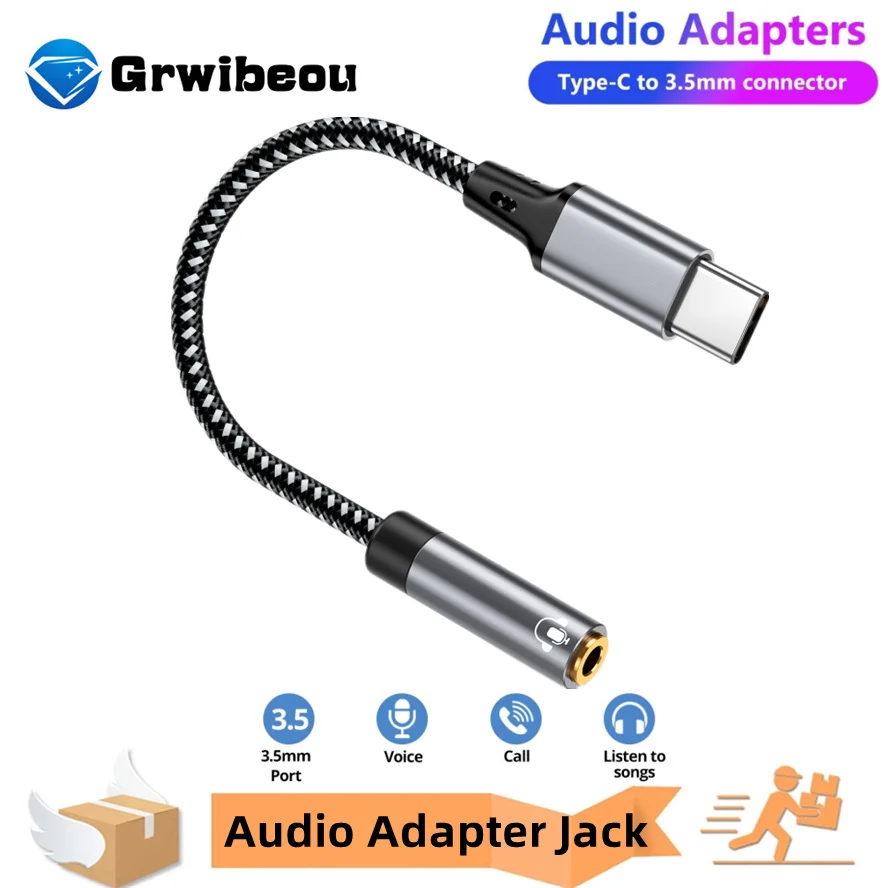 USB Type C To 3.5mm Aux Adapter Type-c 3 5mm Jack Audio Cable Earphone Cable Converter for iPhone Samsung Galaxy Xiaomi Huawei