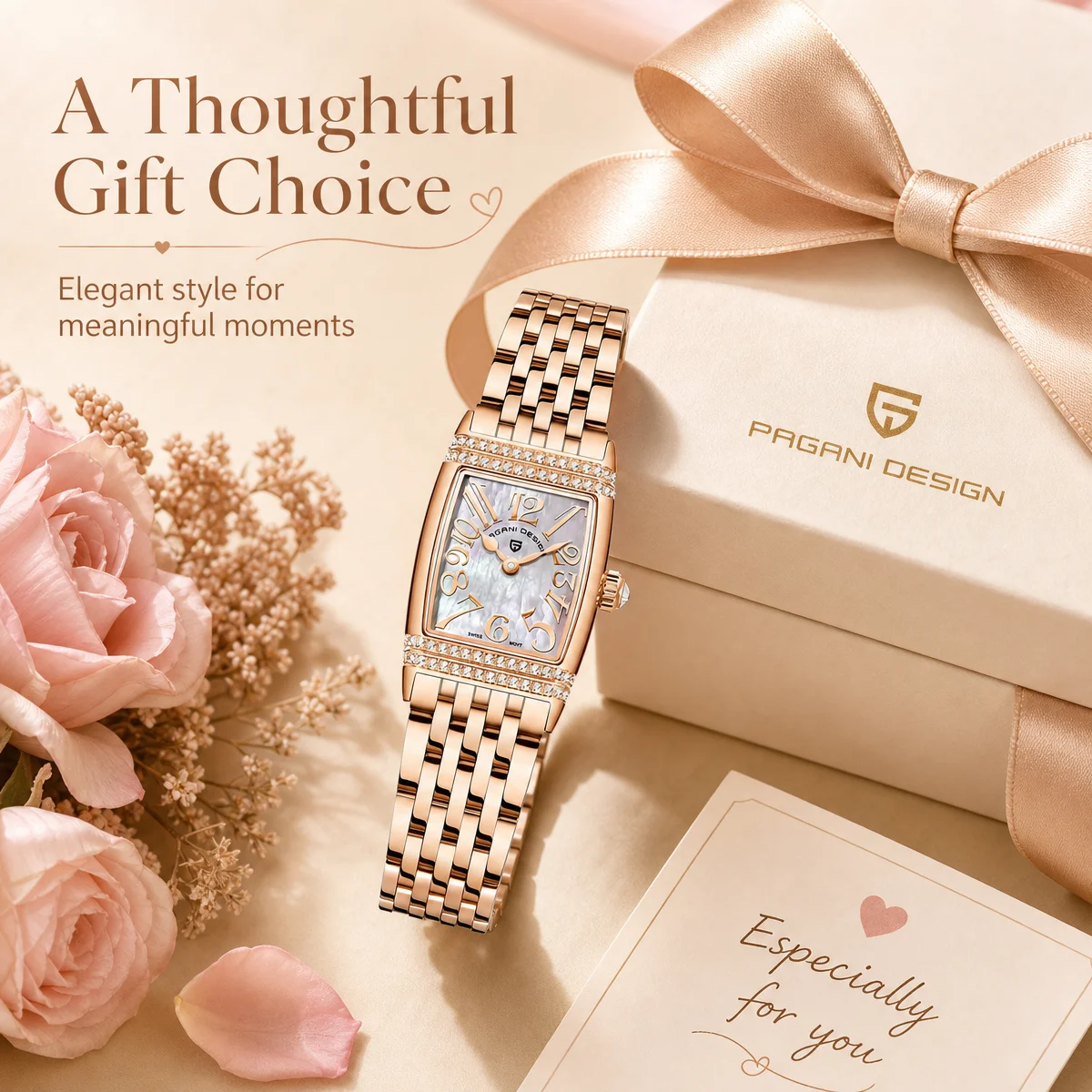 Pagani Design 22MM Women's Quartz Watch Swiss Movement Stainless Steel Waterproof Diamond Set Luxury Quartz Watch view 5