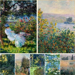 Vintage Claude Monet Waterlily Pond Nature Landscape Poster Print Canvas Painting Wall Art For Living Room Home Decor Cuadros