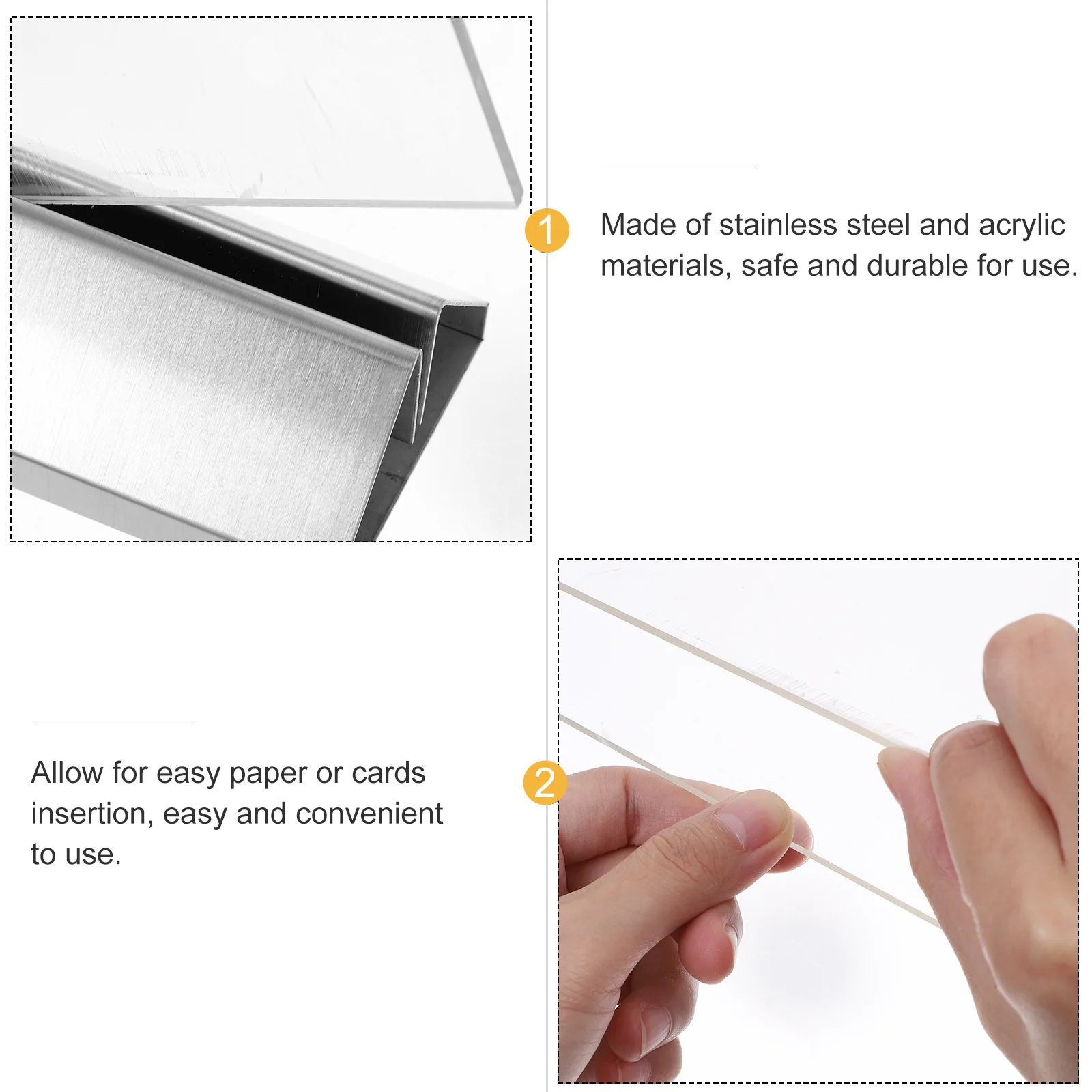 

Price Tag Holder Stand Acrylic Label Table Number Holder For Menu Sign Display Document Stand Counter Wedding Event Use