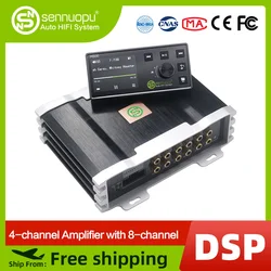 Sennuopu X10B Car Audio 4 Ch Power Amplifier 8 Channel Dsp Processor Bluetooth Amp Equalizer Amplificador Automotivio Sound