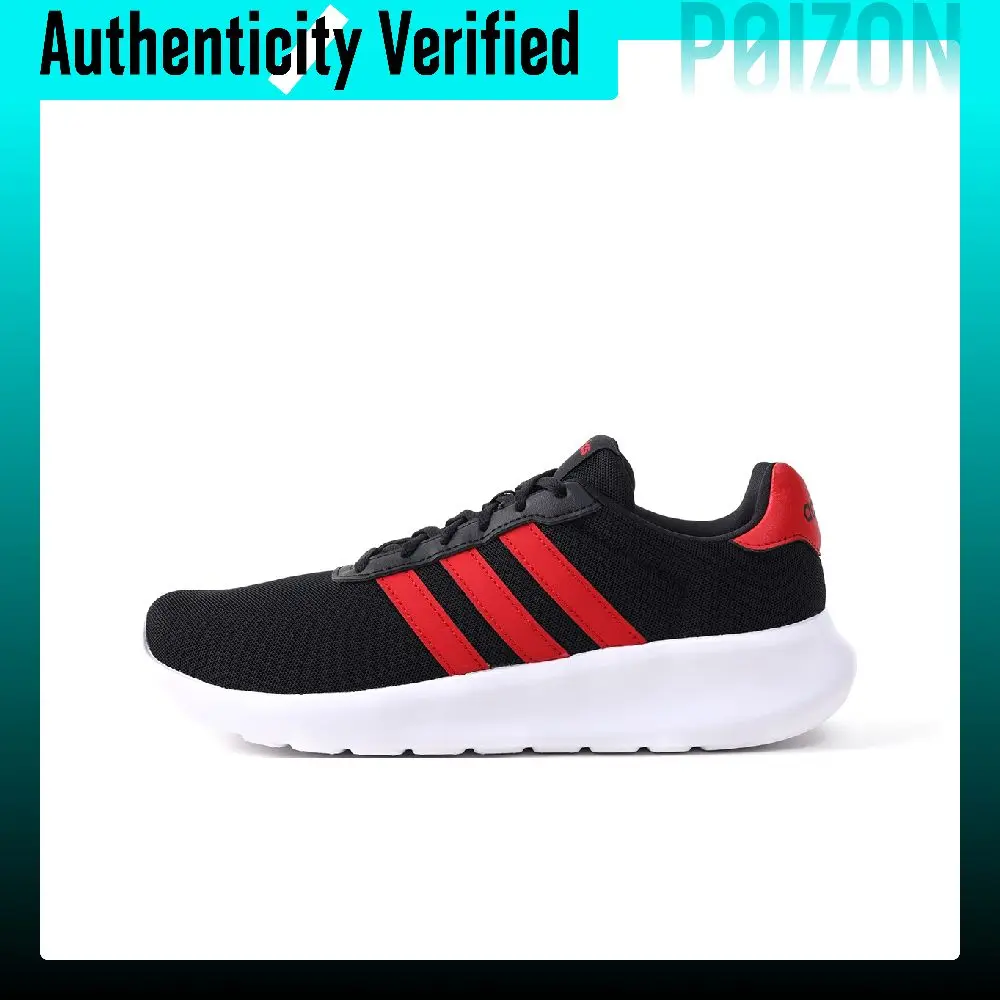 Adidas LITE RACER 3.0 Breathable Lightweight Breathable And Lightweight Low top Running Shoes Men's Black Red HP6095