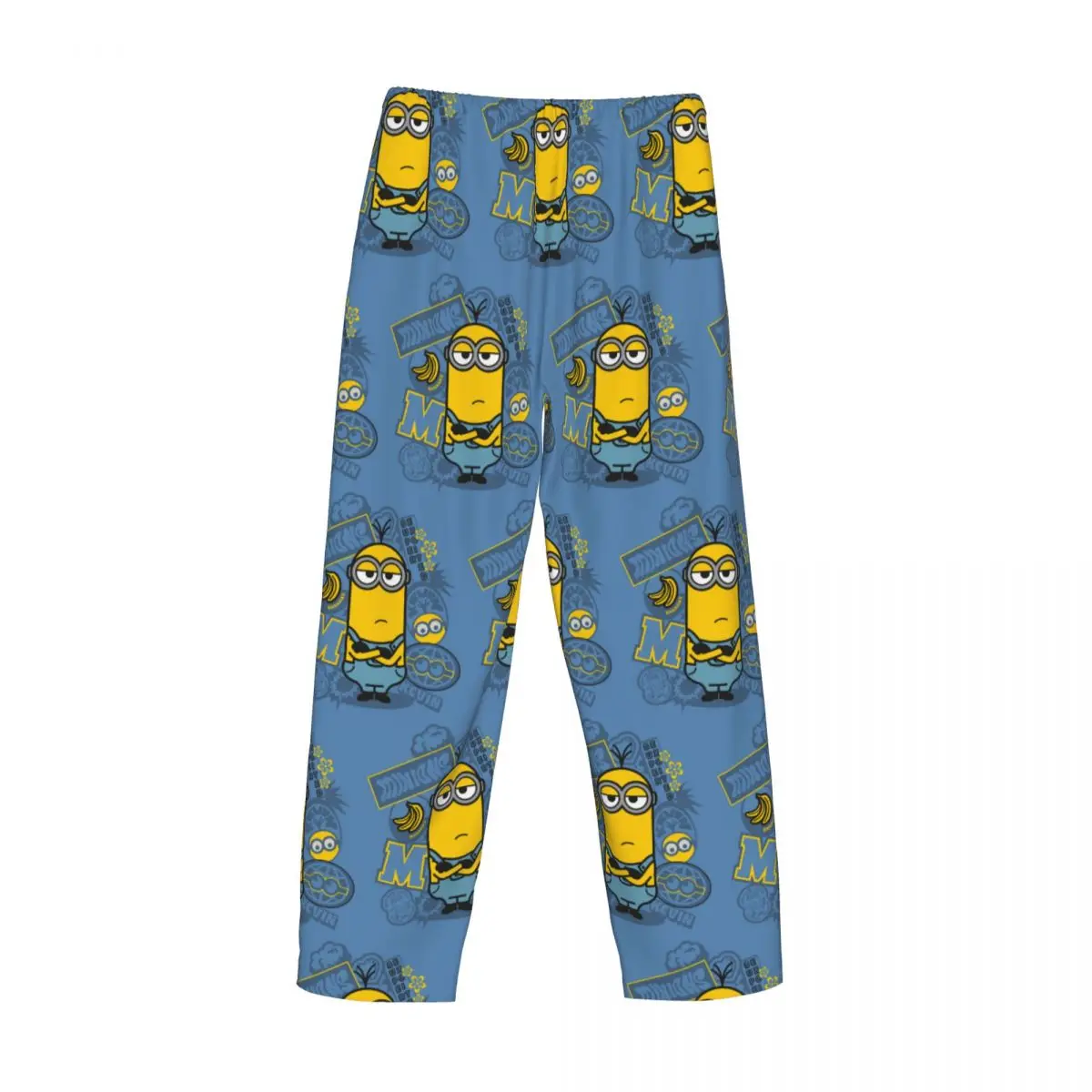 Custom Animated Comedy Movies Minions Pajama Pants Men\'s Lounge Sleep Drawstring Sleepwear Bottoms with Pockets