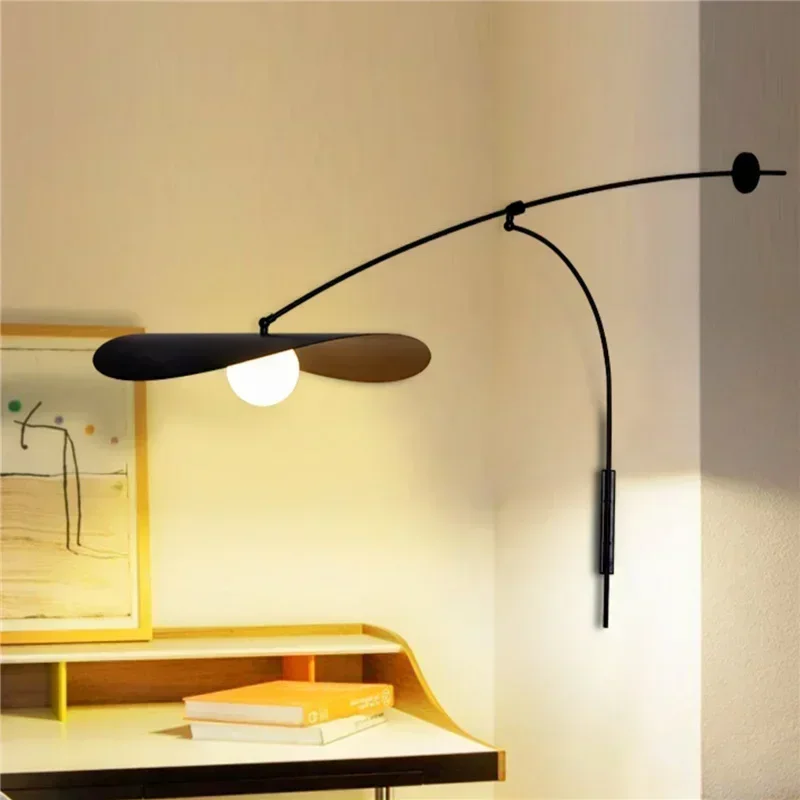 Nordic LED Wall Lamp Long Arm Adjustable Lights Home Decoration For Wall Bedroom Bedside Reading Wall Light Fixture G4