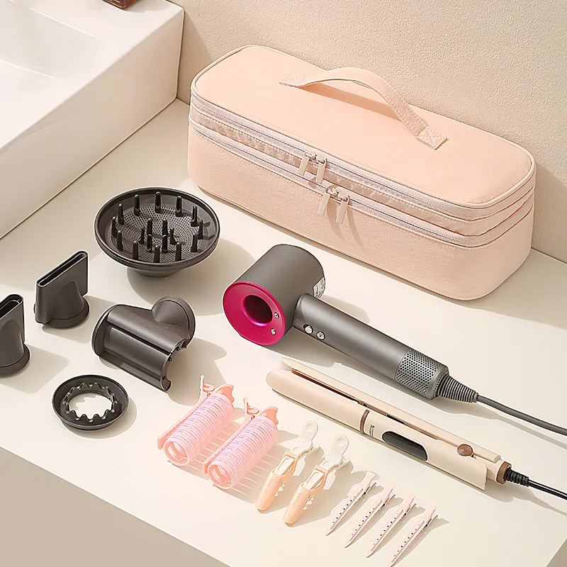 Bolsa de Armazenamento para Secador de Cabelo de Grande Capacidade, Estojo de Viagem à Prova de Poeira, Organizador com Múltiplos Bolsos para Secador de Cabelo Dyson
