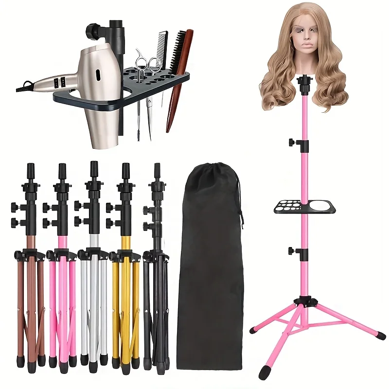 

50-дюймовая сверхмощная подставка для парика, штатив с подносом для холщового манекена/тренировочной головы, изготовление париков, парикмахерская/домашнее использование