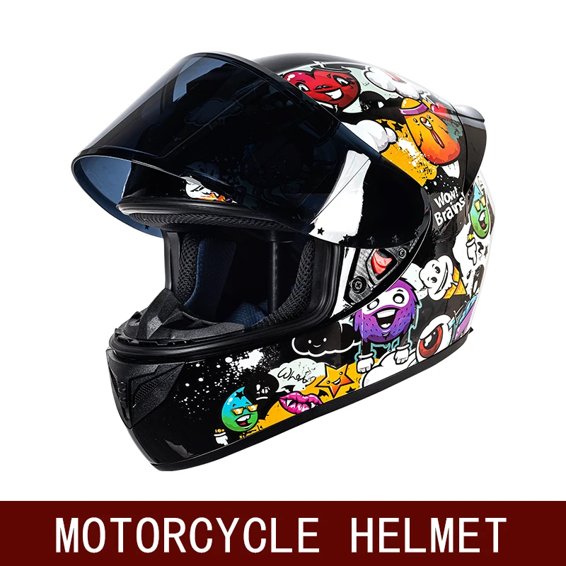 Full-Coverage Retro Motorcycle Helmet Men Riding Cruise Motorcycle Full Helmet Ladies Helmet Four Seasons Streetcar Running Helm