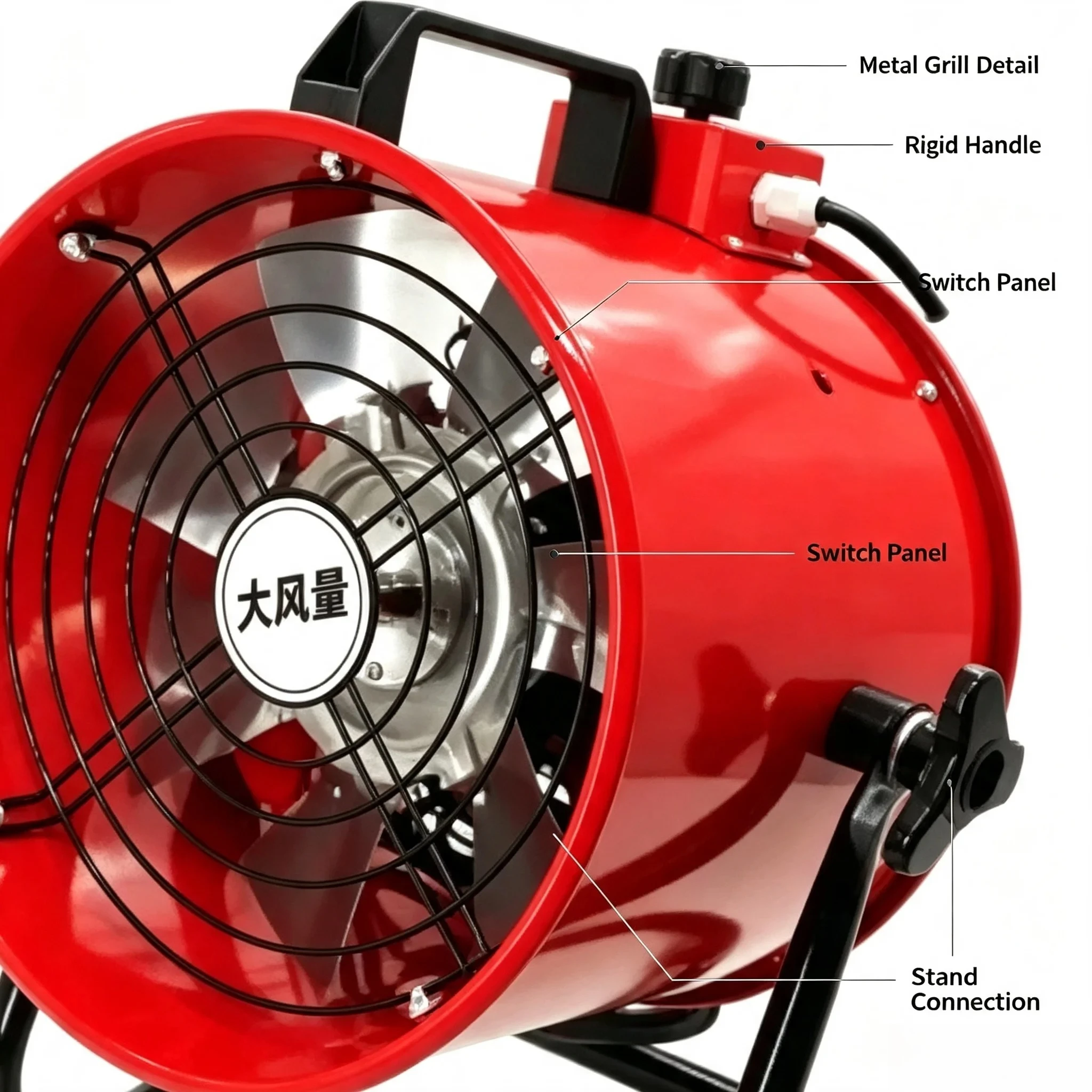 Portable Mobile Exhaust Fan Industrial Powerful Portable Axial Fan 220V Ventilation Tunnel Marine Construction Dust Fan