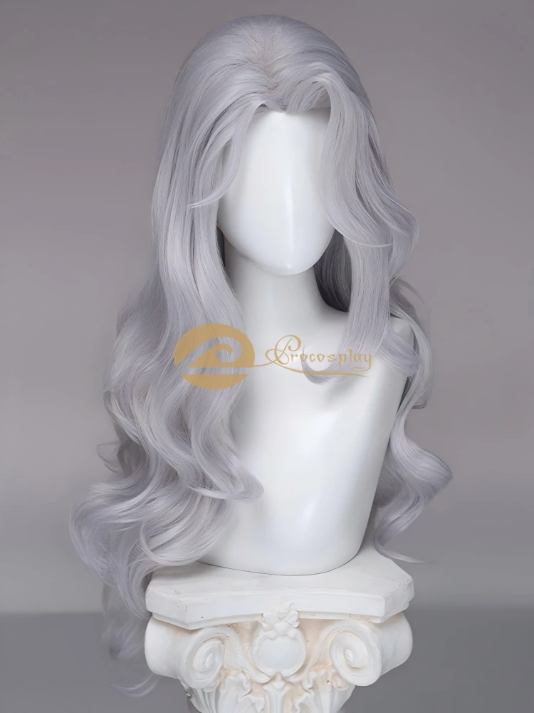 Felicia Cosplay Hardy Wig Grey Long Hair Game Cos Accessories for Women Adult