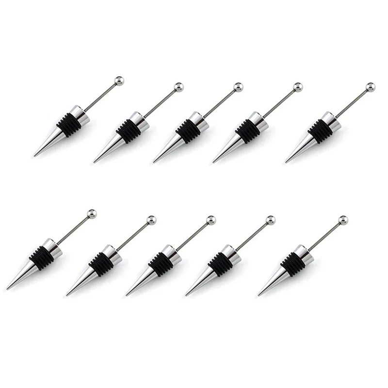 AB47-40Pcs agregar una cuenta de diamantes de imitación Murano tapón de botella de vino con cuentas decorativas tapón de botella con cuentas de plata de aleación de Zinc