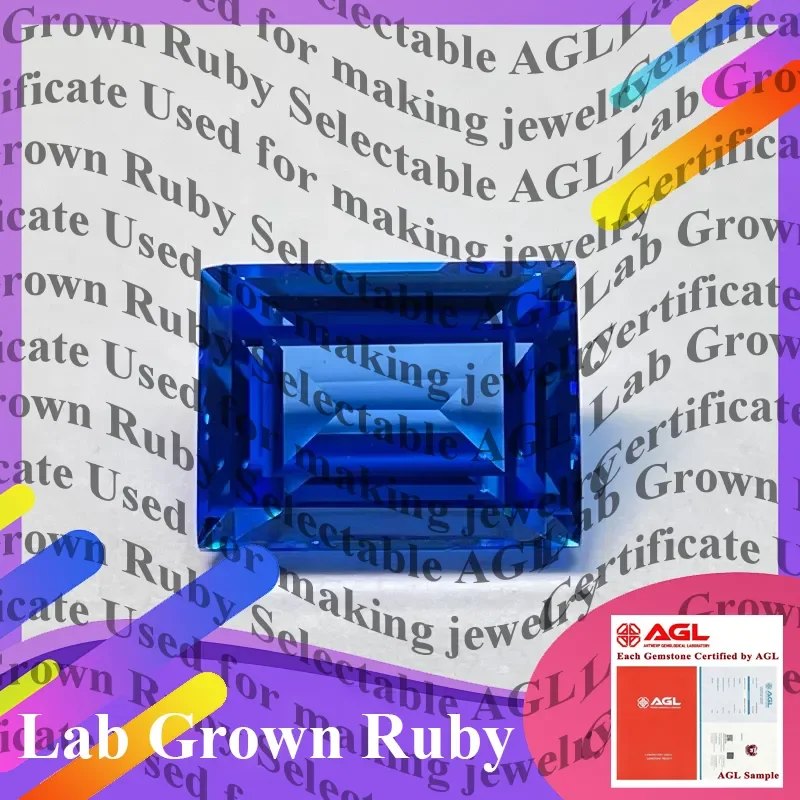 

Lab Grown Cobalt Spinel Rectangular Shapes Gemstone for DIY Ring Necklace Earrings Main Materials Selectable AGL Certificate