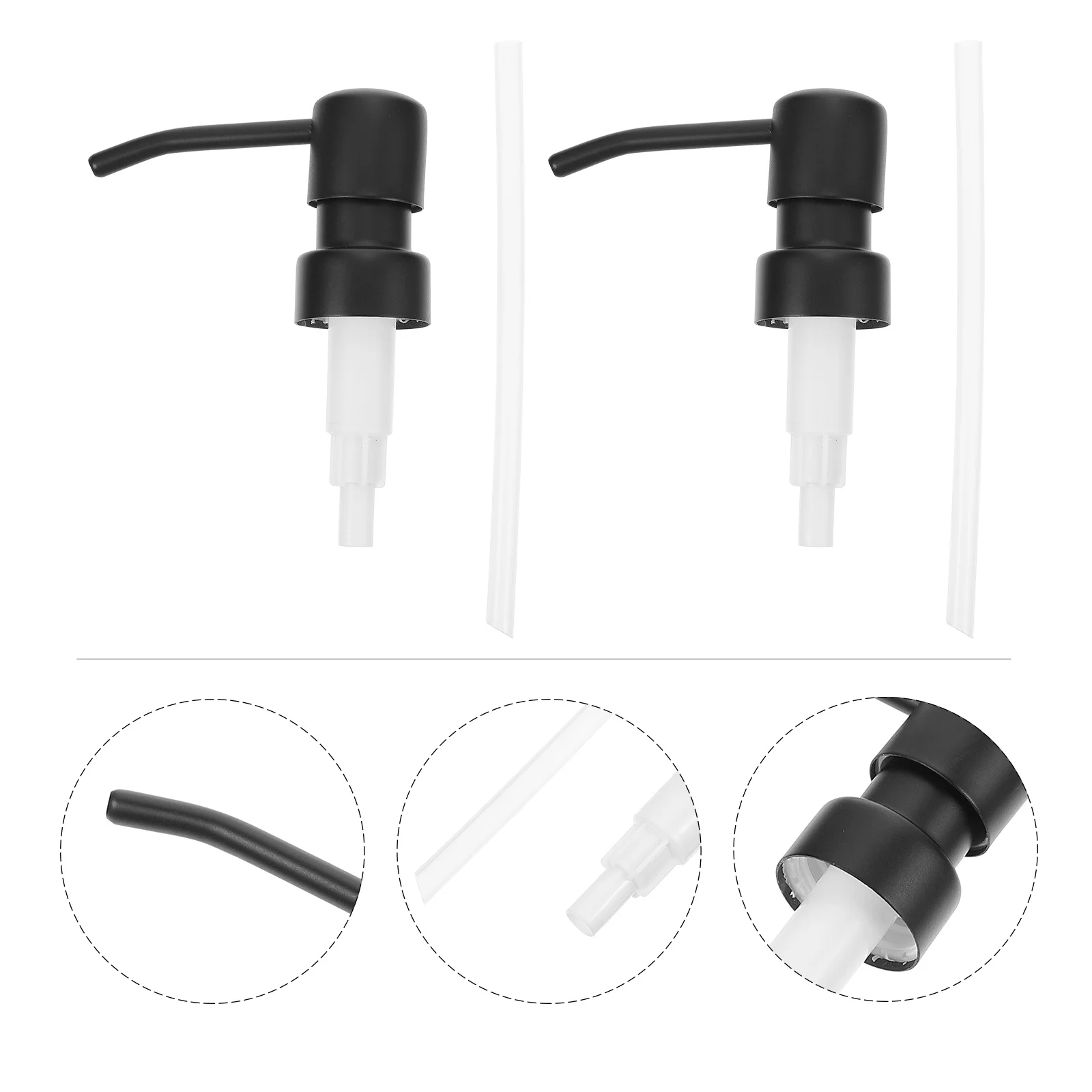 2pcs Chrome Plated Pump Head Stainless Steel Lotion Dispenser For Soap Bottle Replacement Toiletries Pump Accessory Bottle Pumps