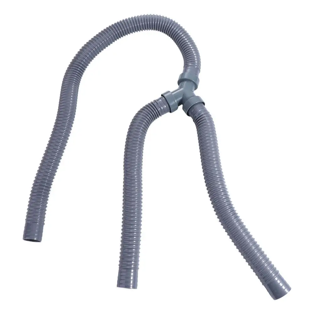 Thicken Y-type Double-slot Sewer Pipe Waste Water Outlet 30mm Three-way Drain Foldable Durable Kitchen Sink Outlet Pipe Mop Pool