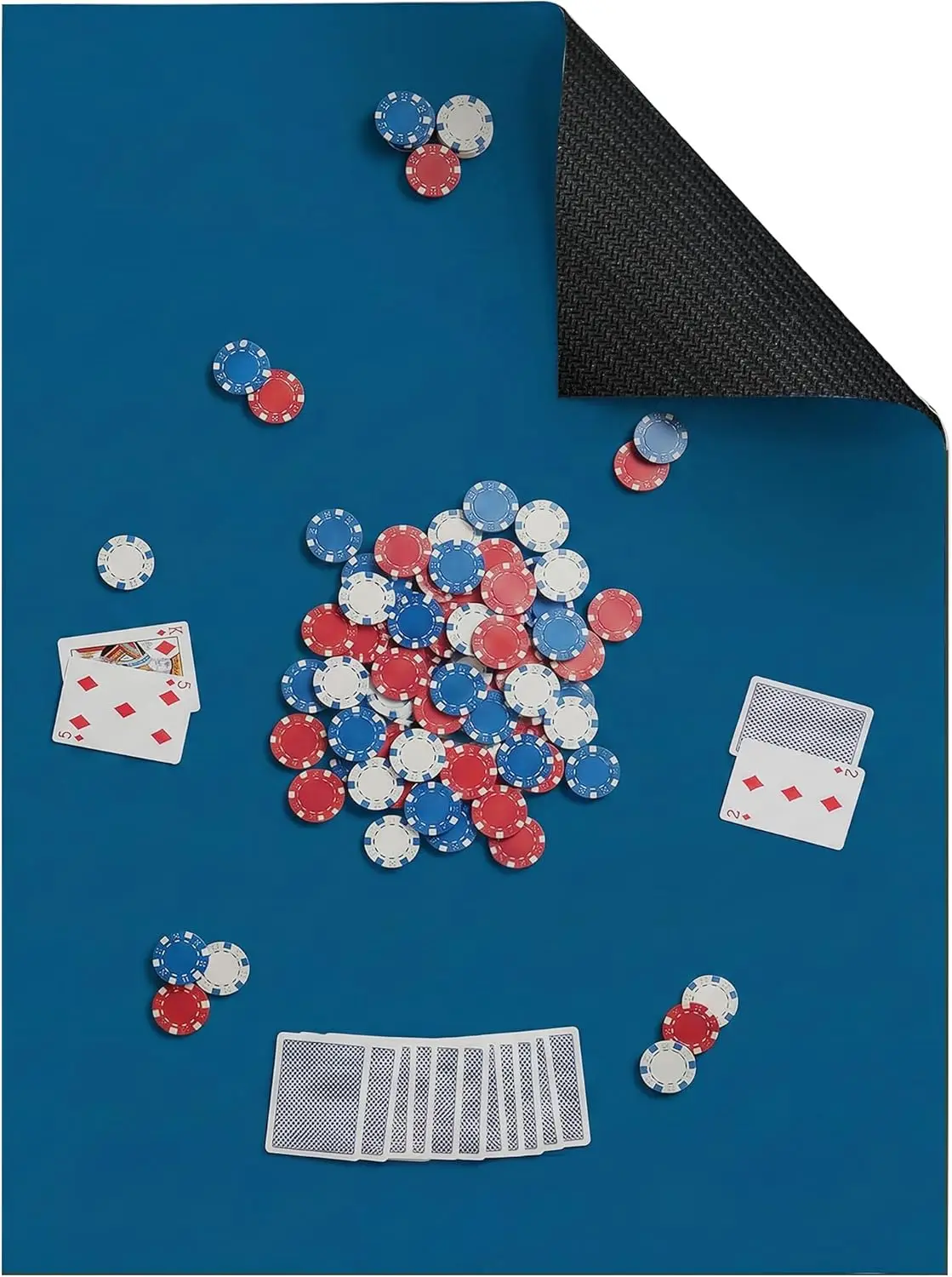 

47x72in Waterproof Neoprene Gaming Mat for Mahjong, Poker, Board Games - Blue