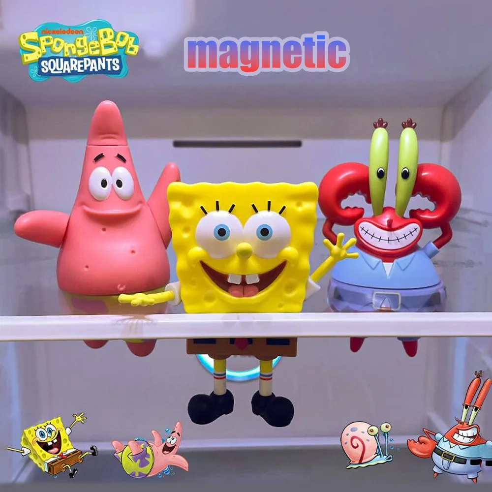 

SpongeBob SuqarePants Refrigerator Magnet Toy Magnetic Detachable Action Figures Table Ornaments Kids Gifts Mystery Blind Box