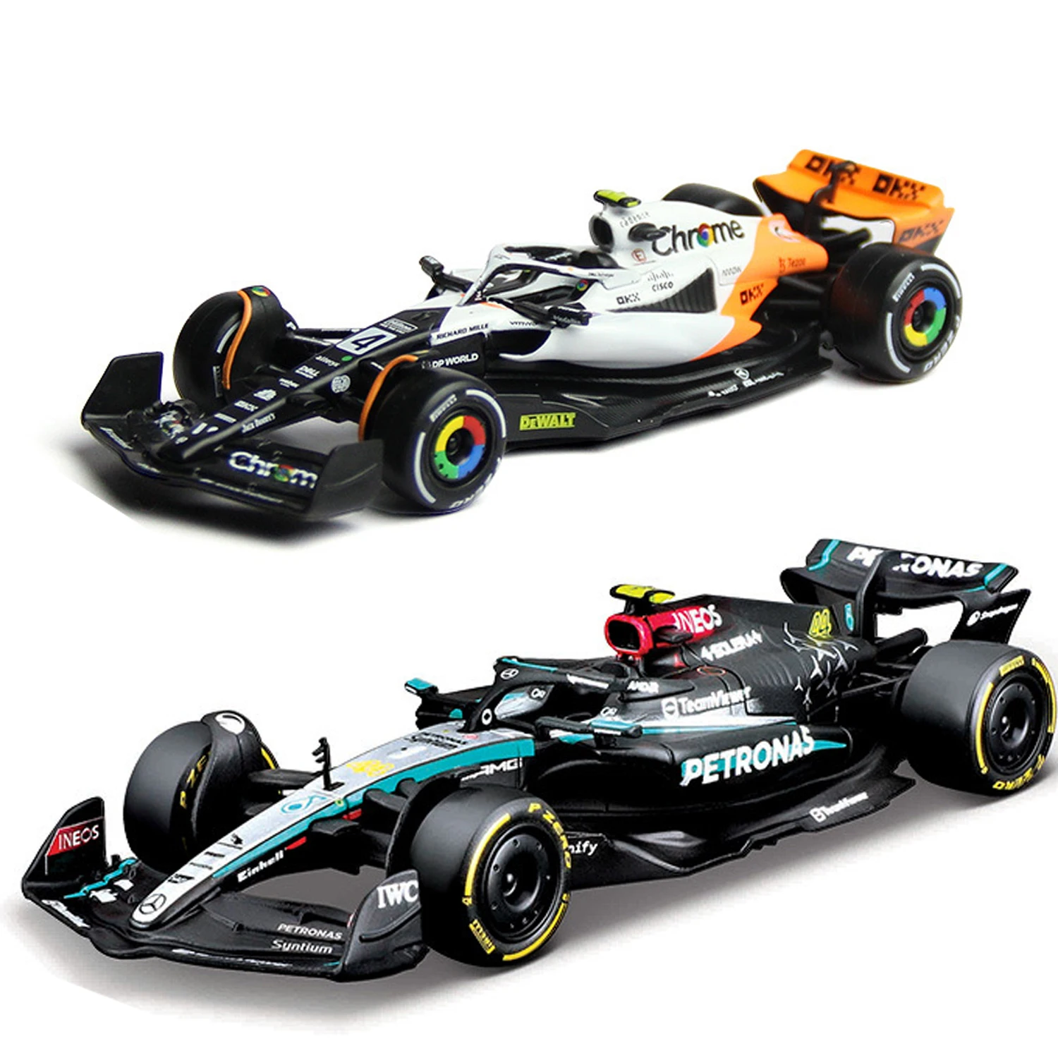 New 2024 F1 Bburago 1:43 Mclaren Mcl38 Miami Gp Monaco Gp Amg W15 F1 Alloy Miniature Diecast Model F1 Champion Mcl38 Toys Gift