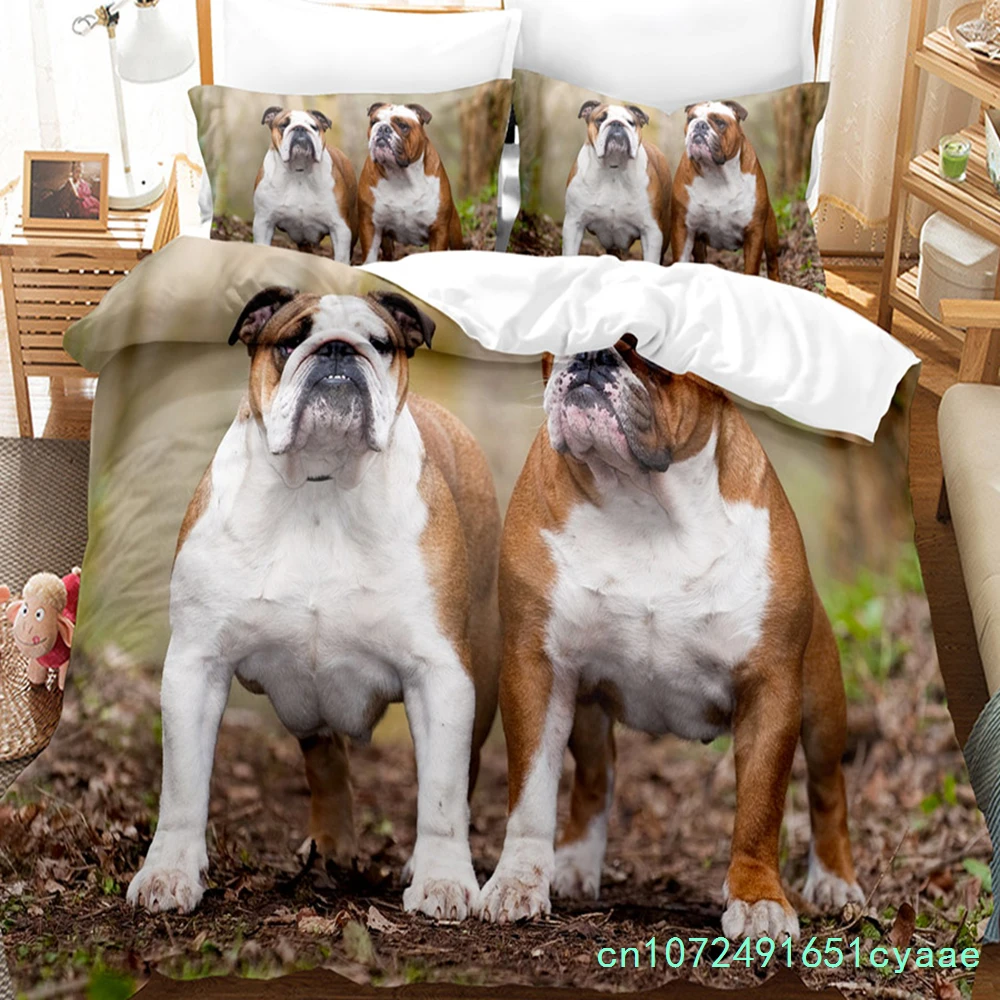 3D The Bulldog Bedding Sets Duvet Cover Set With Pillowcase Twin Full Queen King Bedclothes Bed Linen 4
