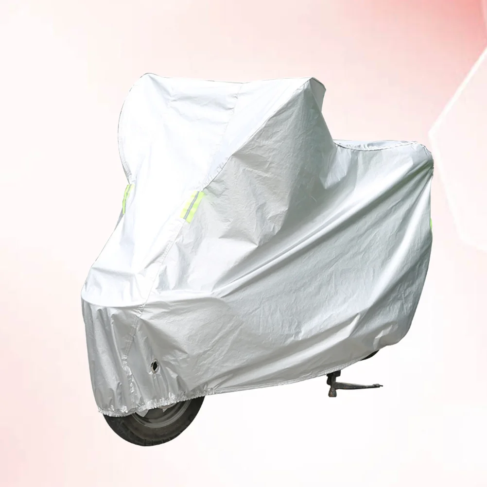 Outdoor Sun Block Motorcycle Cover Electric Hood Snowproof Motorbike Protector - Size XL (Silver) universal motorcycle cover