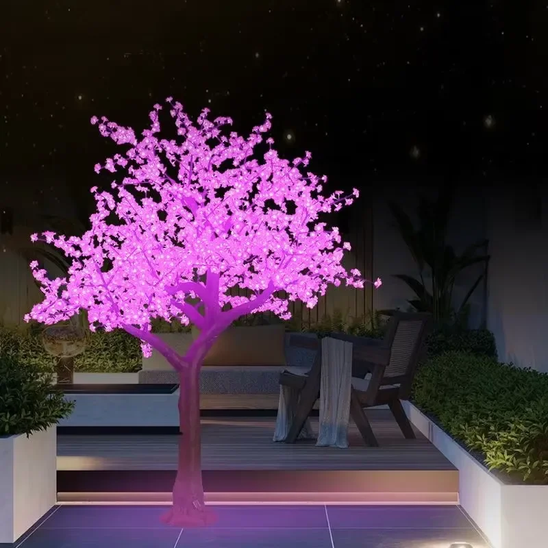 2025 Hot Sale High Quality 3Meters LED Warm White Cherry Tree Outdoor Holiday Lighting IP44 Garden Christmas Decoration