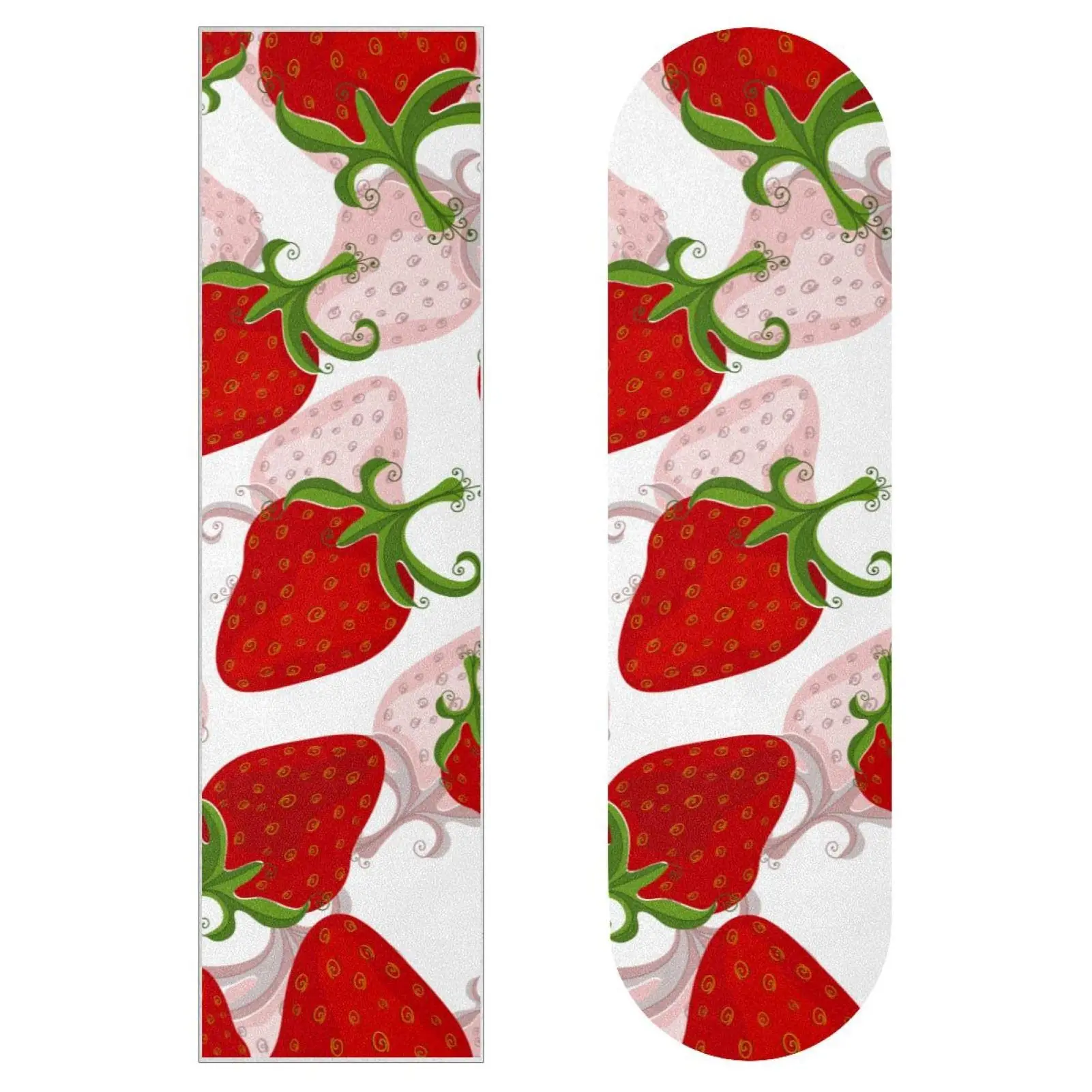 Watercolor Cute Red Strawberry Skateboard Grip Tape,Longboard Griptape Sandpaper for Rollerboard,Waterproof Scooter Grip Tape