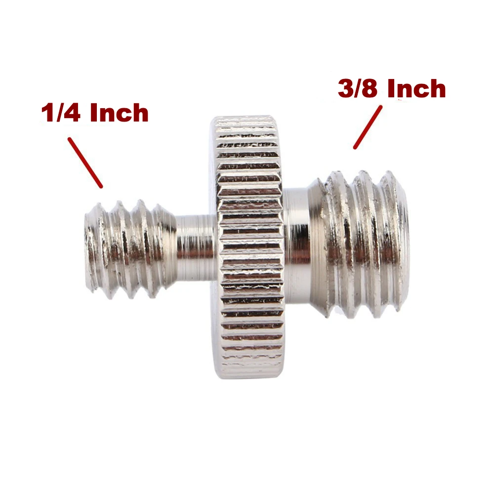 Adattatore per vite in metallo filettato maschio da 1/4 "maschio a 3/8" per supporto per treppiede per fotocamera DSLR SLR supporta accessori per fotocamere da 3/8 pollici