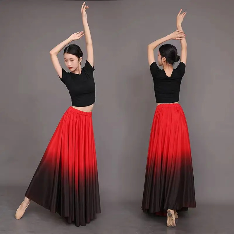 Spagna Flamenco Dance Performer gonna per bambina Performance sul palco gonne da ballo 360/540/720 gradi costumi Vestido femminile