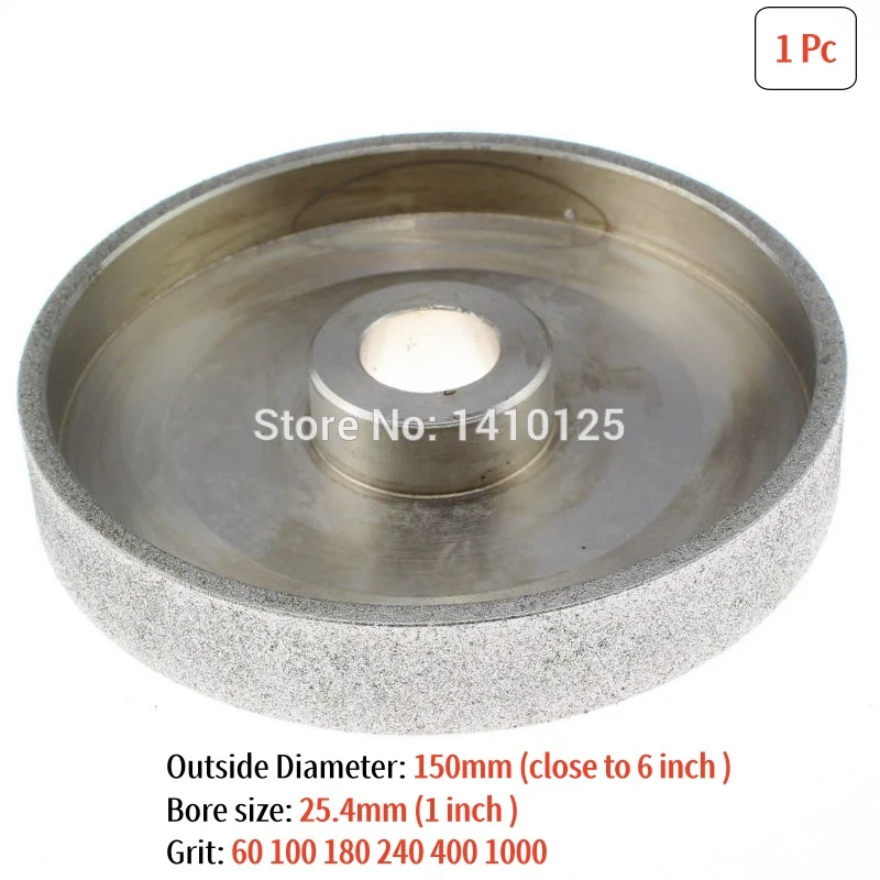 6'' inch 60-1000 Grit Diamond Grinding Wheel Flat Lapidary Polishing Wheel Coated Facing Side Face Abrasive Disc Tool ILOVETOOL