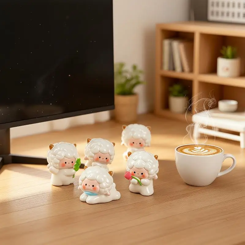 5/6Pcs Miniature Fairy Garden Accessories Cute Sheep Lamb Ornament Statue Figurines Home Garden Landscape Dollhouse Terrarium D