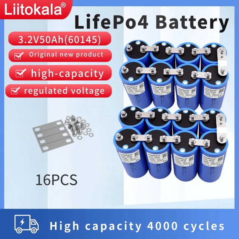 16 قطعة LiitoKala LifePo4 بطارية 60145 3.2 فولت 50A 3C عالية استنزاف DIY بها بنفسك 12 فولت 24 فولت الشمسية العاكس مركبة كهربية مدرب عربة جولف