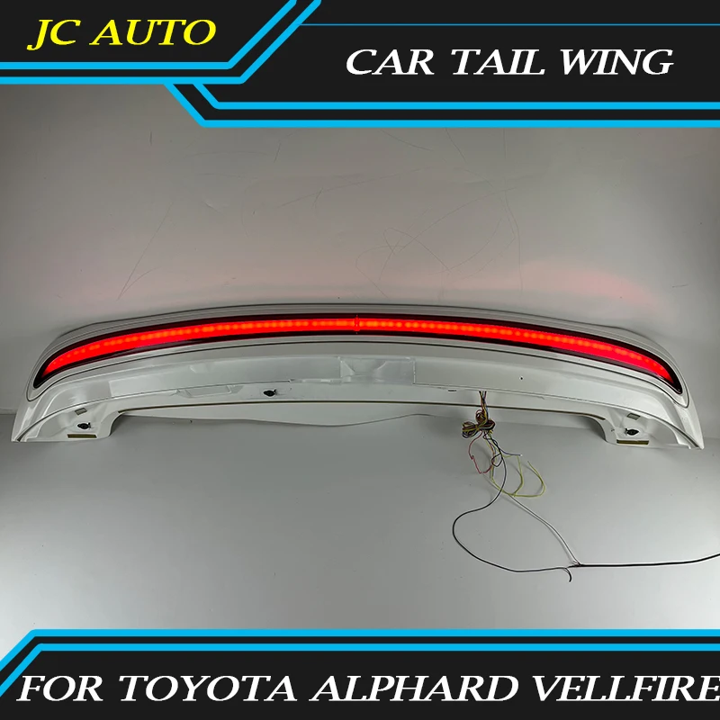 

Fit for Toyota Alphard Vellfire 15-19 roof visor Rear Boot Trunk Wing Middle Spoiler top wing Led Abs rear spoiler tail wing