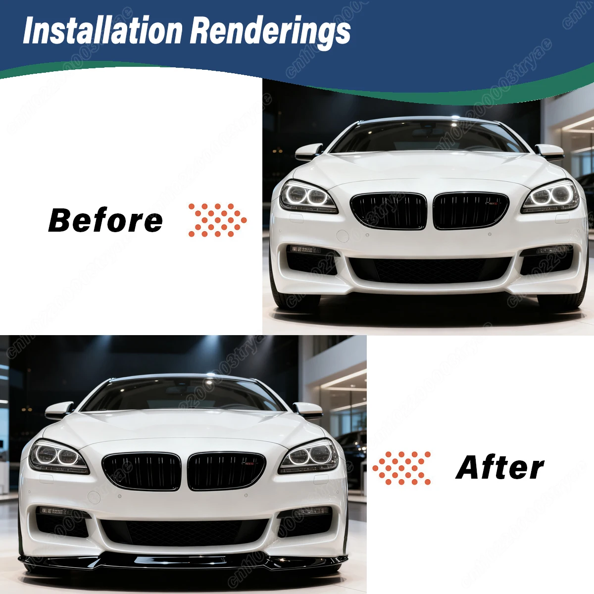 For BMW 6 Series F06 F12 F13 M Sport 2012 2013 2014 2015 2016 2017 2018 Track Style Front Bumper Lip Splitter Spoiler Aero Body