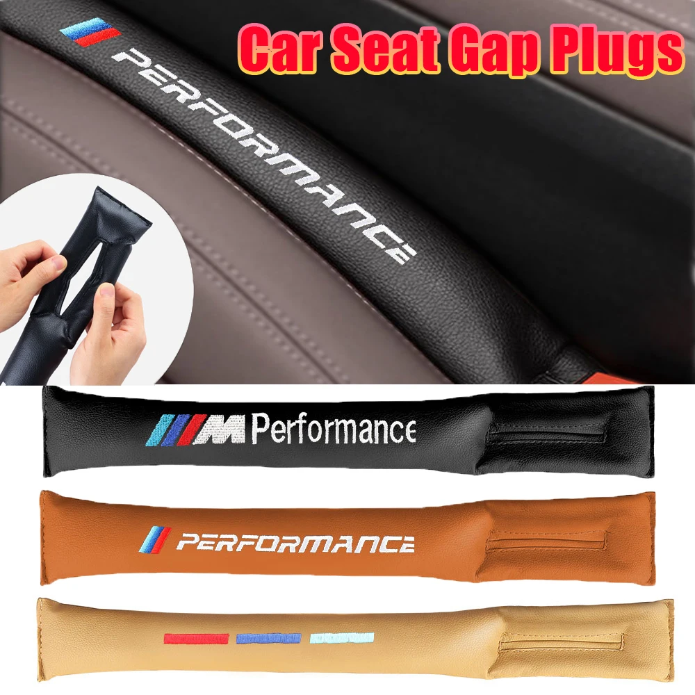 2pcs Car Seat Gap Filler Leakproof Padding Side Seam Plug Strips For BMW M Performance M3 M5 M6 F01 F20 F10 E39 E60 E46 X5 E36