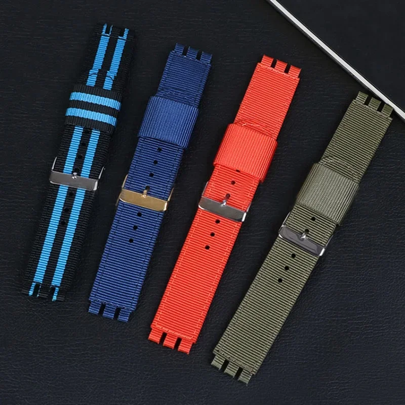 17mm 19mm 20mm Nylon Watch Strap for Swatch Military Canvas Watchband Men Women Replacement Wristband Soft Sports Bracelet