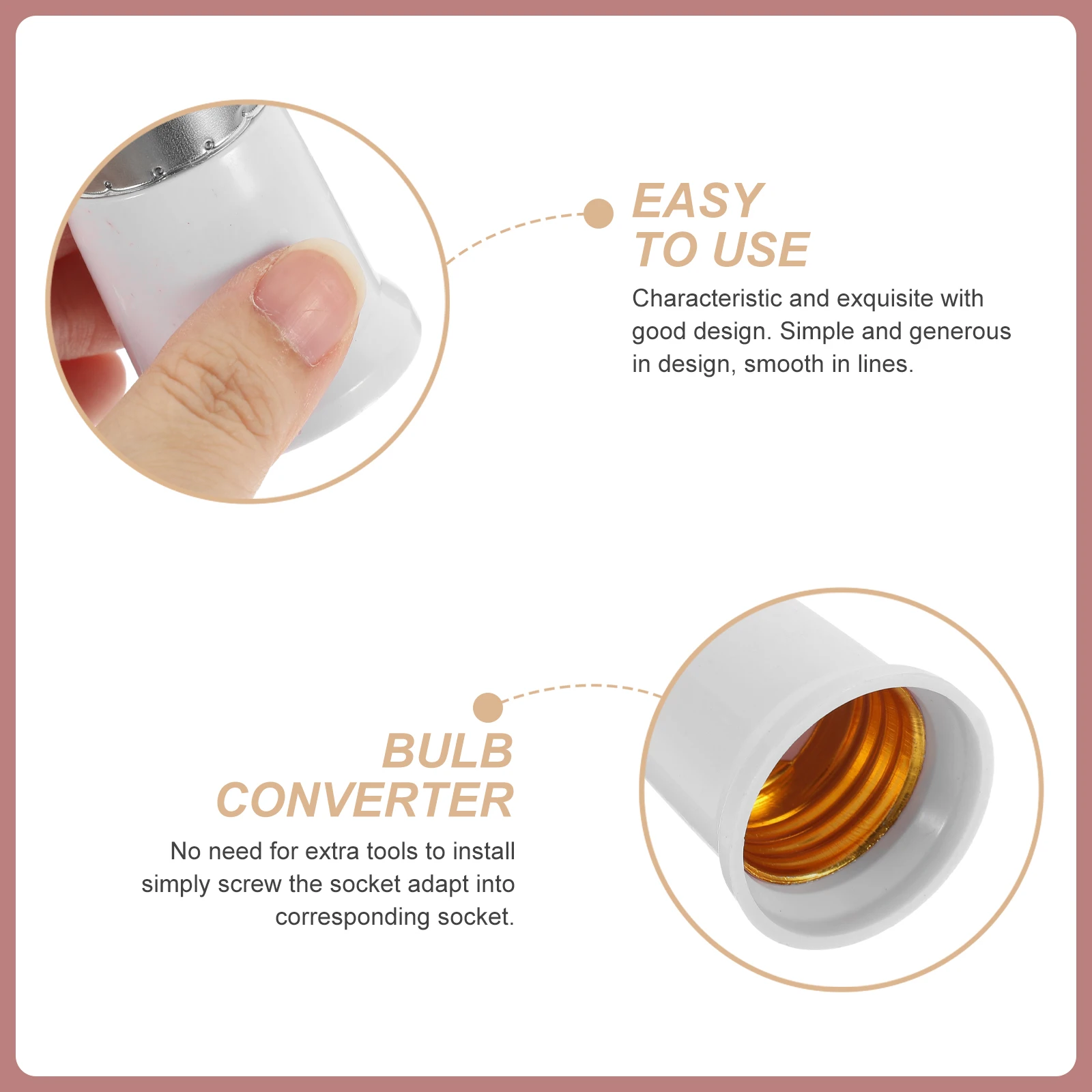 

6pcs Light Bulb Socket Converter E27 Adapter Holder Material Bedroom Room Kitchen Office Store Bar Pub Lamp