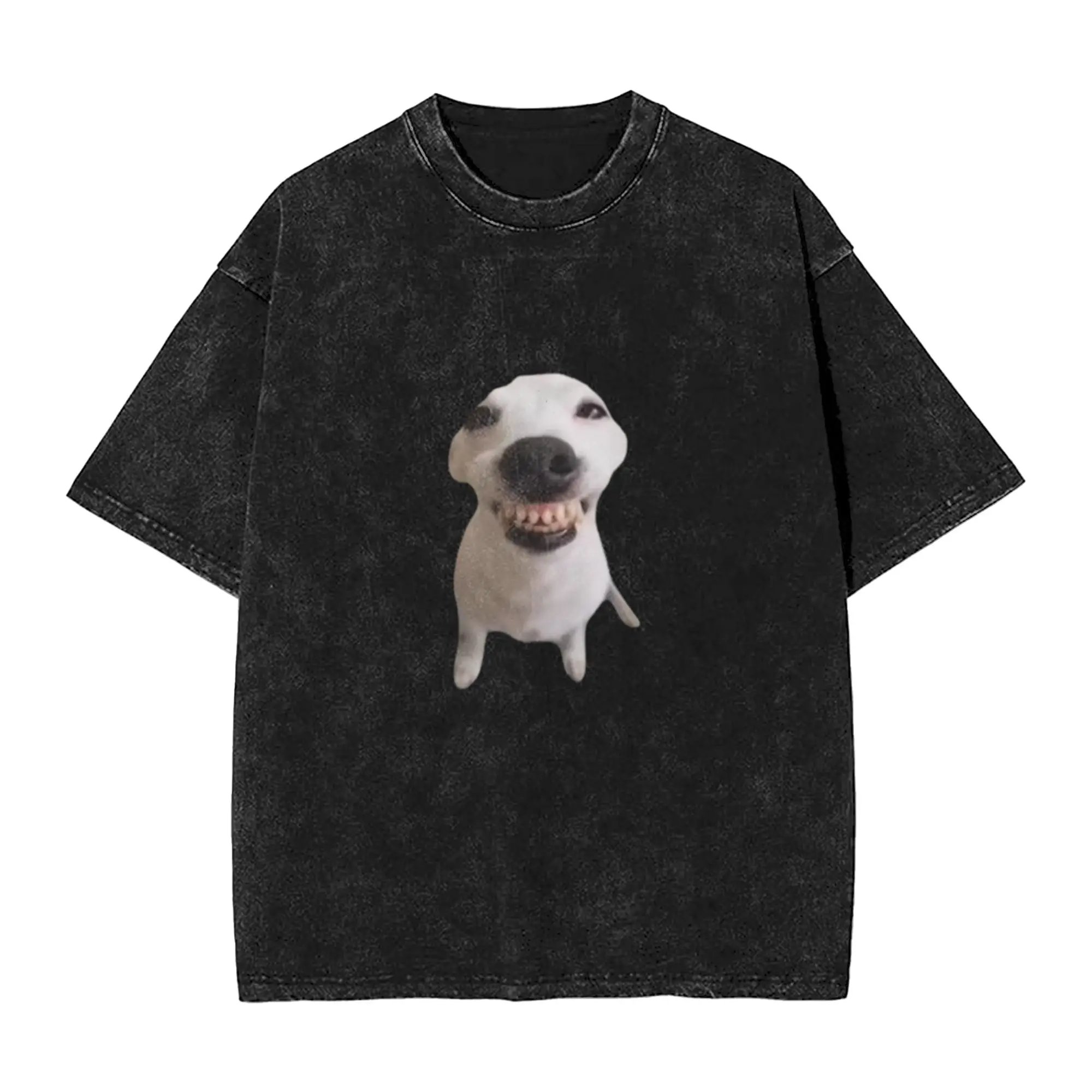 laughing smiling dog meme Classic Comfort A Vintage Oversized Cotton Unisex T-Shirts