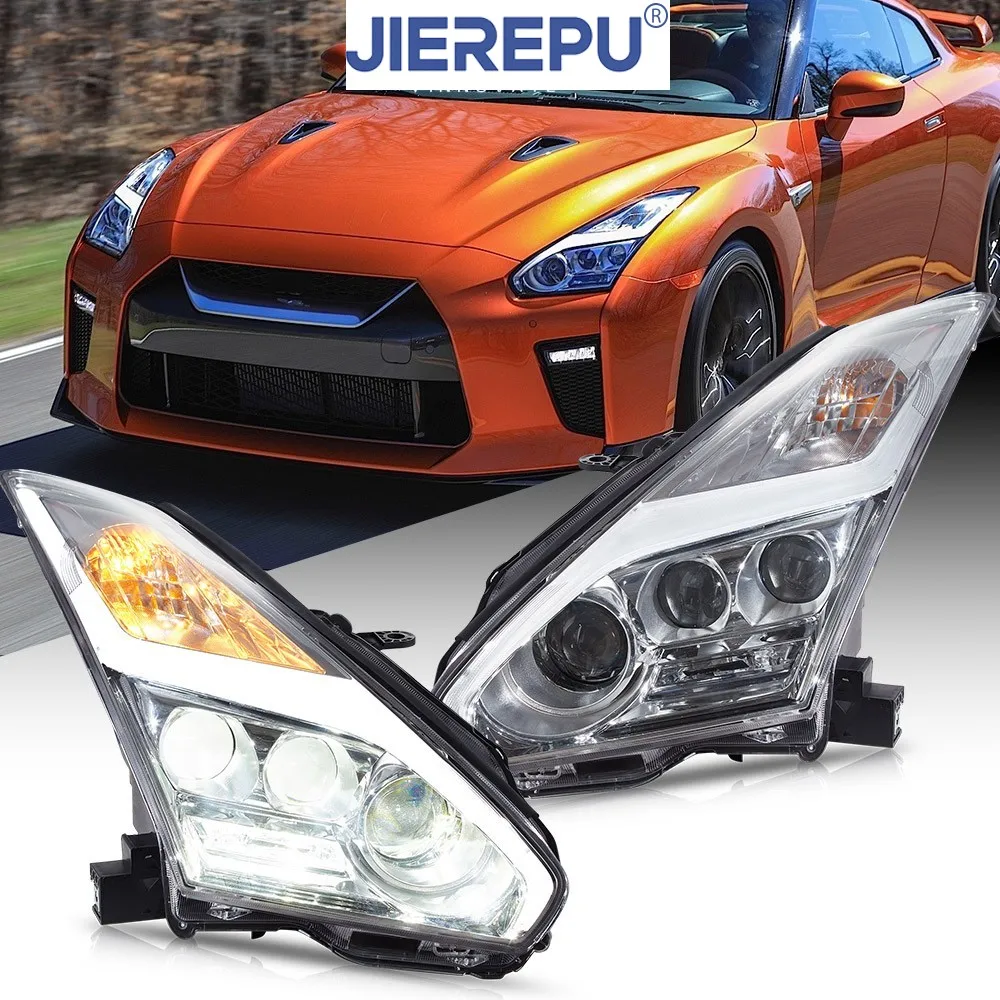 

1Pair Turn Signal For 2009-2022 Nissan R35 GTR GT-R Full LED DRL Headlights Pair Animation