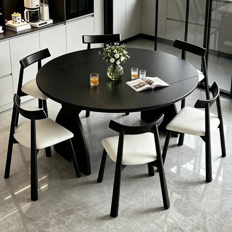 Extendable Minimalist dining Tables Wooden Modern Black Luxury Dining Tables 8 Seater Transformer Mesa De Jantar Home Furniture