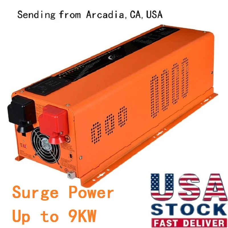 

3000W Off-Grid Low Frequency Converter Power Inverter&45A Battery Charger 2 in 1 LED Surge 9KW DC24V AC120&240V Split Phase