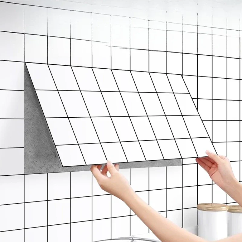 Oil-proof sticker wallpaper self-adhesive waterproof and moisture-proof imitation tile wall sticker stove wall cover ugly