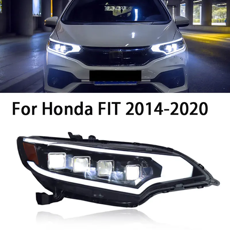 

Car LED Headlights For Honda Jazz Fit LED Headlight 2014-2020 Headlights FIT DRL Turn Signal High Beam Angel Eye Projector Lens