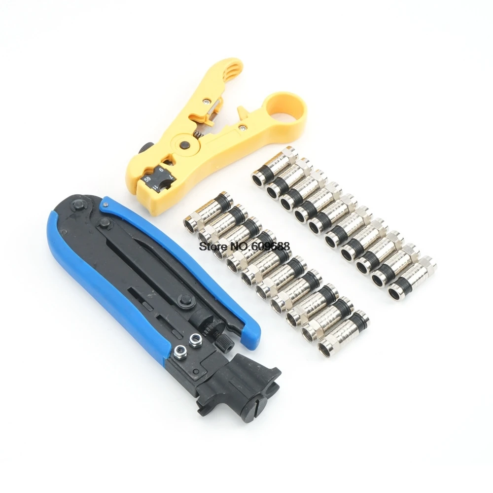 Wire stripper crimping pliers set Coaxial cable squeezing pliers combination tool Network cable crimping pliers set