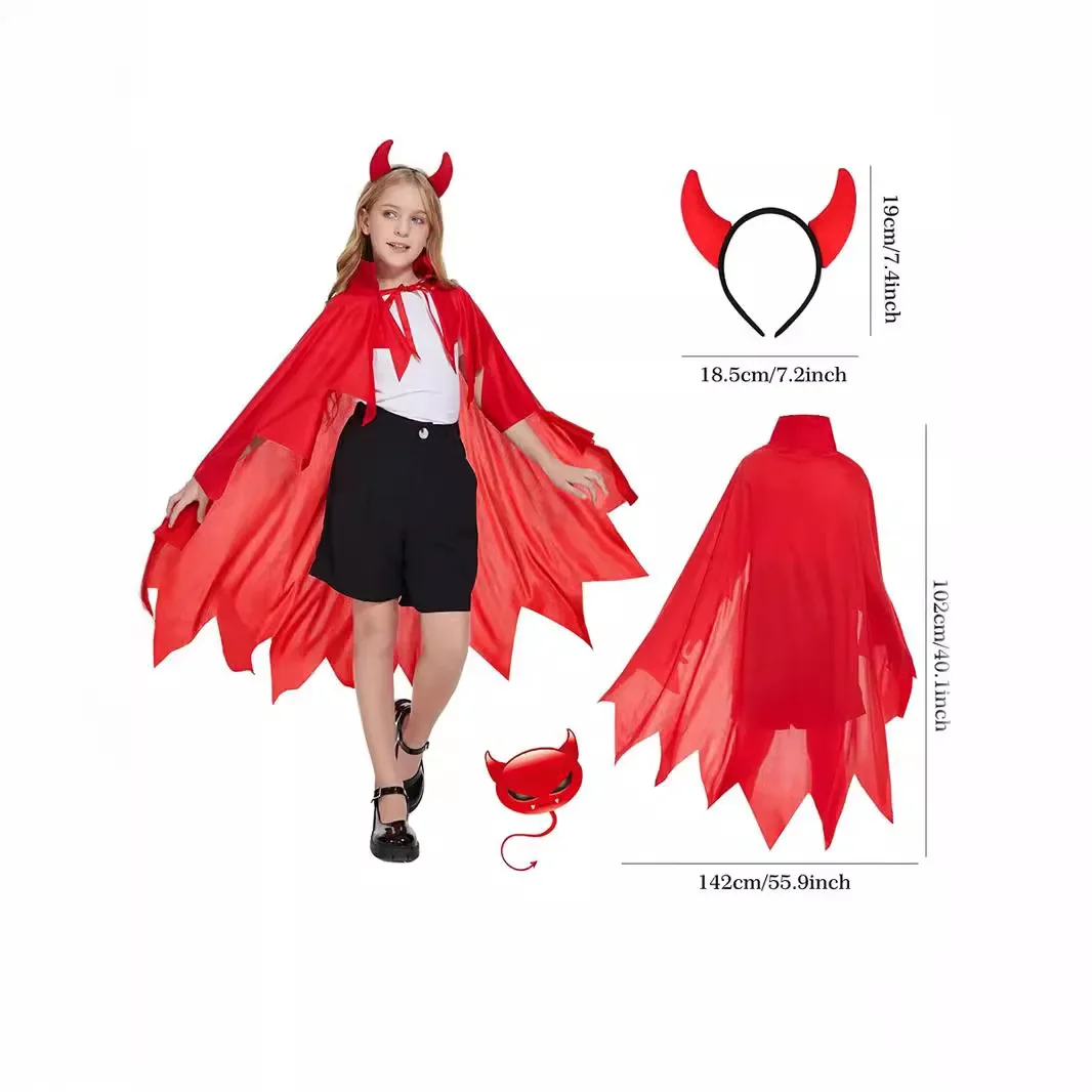 

Capa de Diablo rojo para mujer, disfraz de Anime para Halloween, унисекс