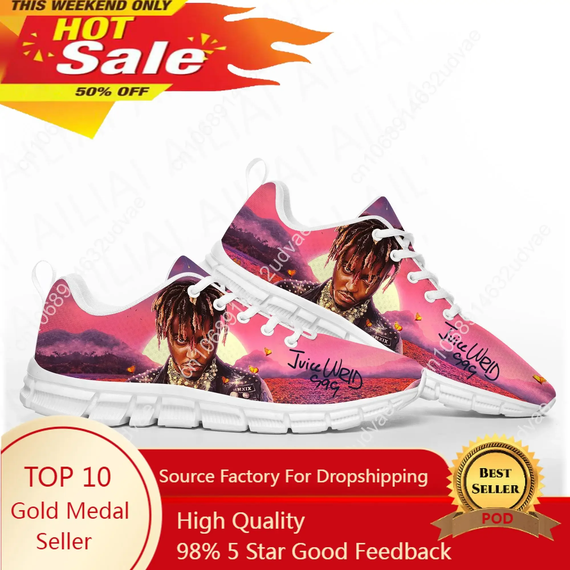 

Juice Wrld Hip Hop Rapper Sports Shoes Mens Women Teenager Kids Children Sneakers Singer Casual Custom High Quality Couple Shoes