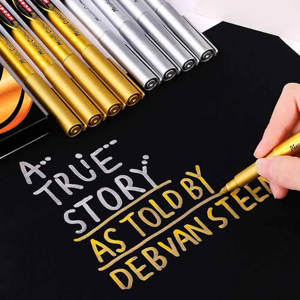 

Touch Up Pen Smooth Writing Metallic Pigment Marker with Thickened Fiber Tip Elastic Buffer Glass Paint Pen