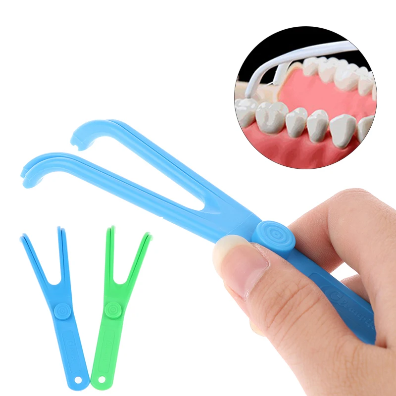 

1pc Dental Floss Holder Aid Oral Hygiene Toothpicks Holder Interdental Teeth Cleaner Reusable Cleaning Tool