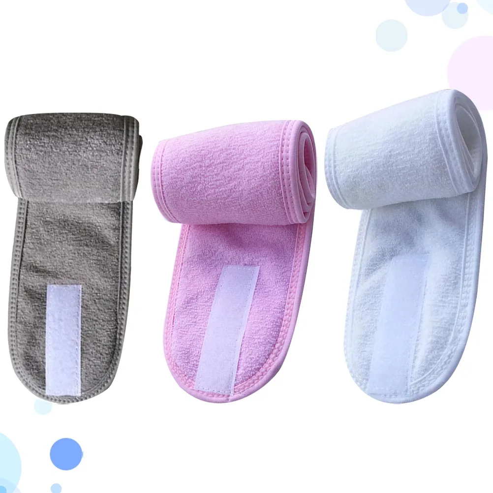 

3pcs Bathing Headband For Women Sticky Hair Hoops Sweat Absorbent Face Washing Headwrap Comfortable Spa Head Band Exercise Hair