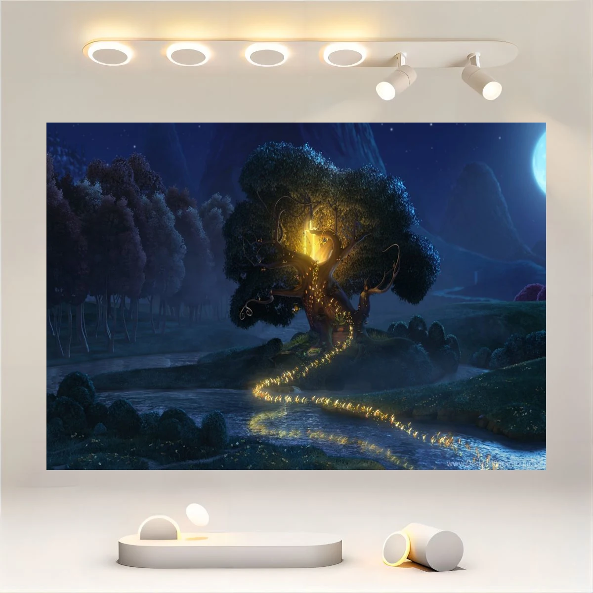 Luminous Magic Tree Magic Forest Night Photography Children's Birthday Background Baby Shower Party Photo Decoration